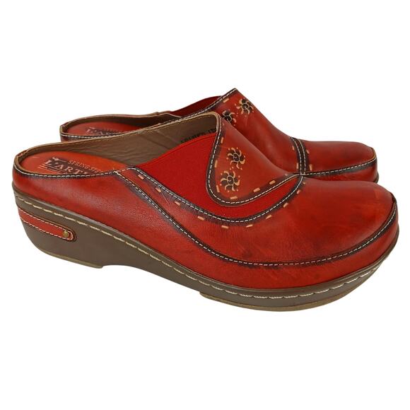 L'Artiste by Spring Step SZ 40/9 Chino Clogs Red NEW - Picture 2 of 9